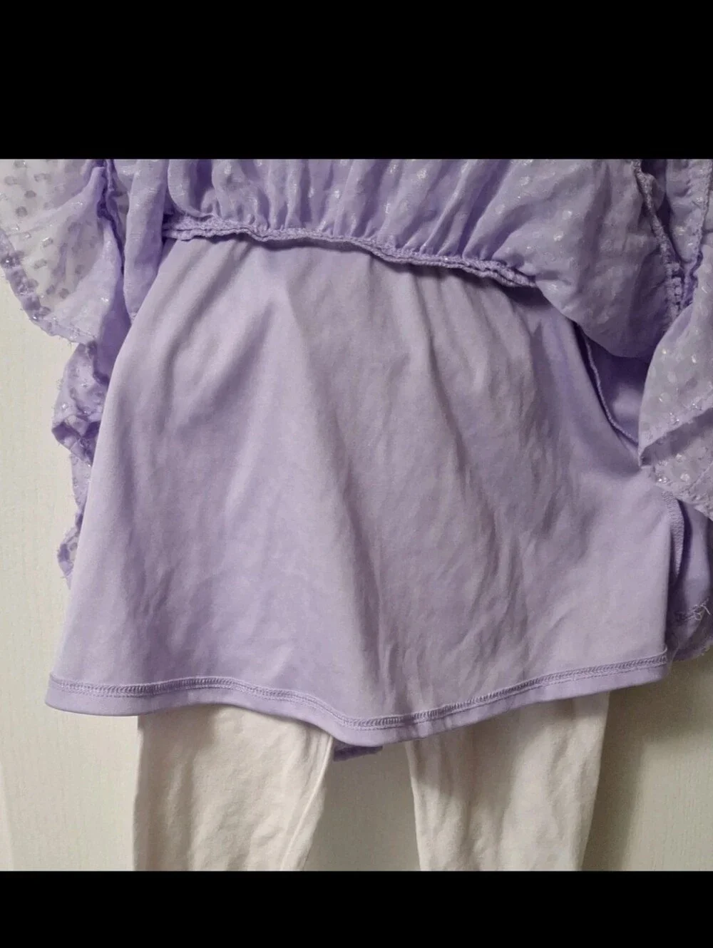 Rare Editions 3T Lilac Ruffled Dress with White Leg Bottoms